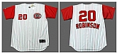 Reds 20 Frank Robinson White 1960's Throwback Cool Base Jersey,baseball caps,new era cap wholesale,wholesale hats